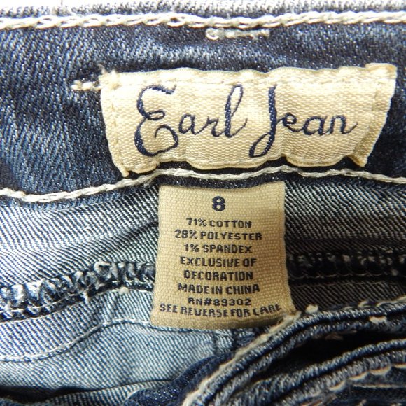 Earl Jeans Womens Mid Rise Boot Cut Jeans Medium Embroidered Pockets Size 8 - Picture 6 of 12